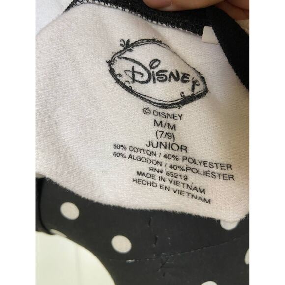 Disney Womens‎ Juniors Sweatshirt Size M Cropped Mickey Mouse Black White Raglan - Picture 4 of 5